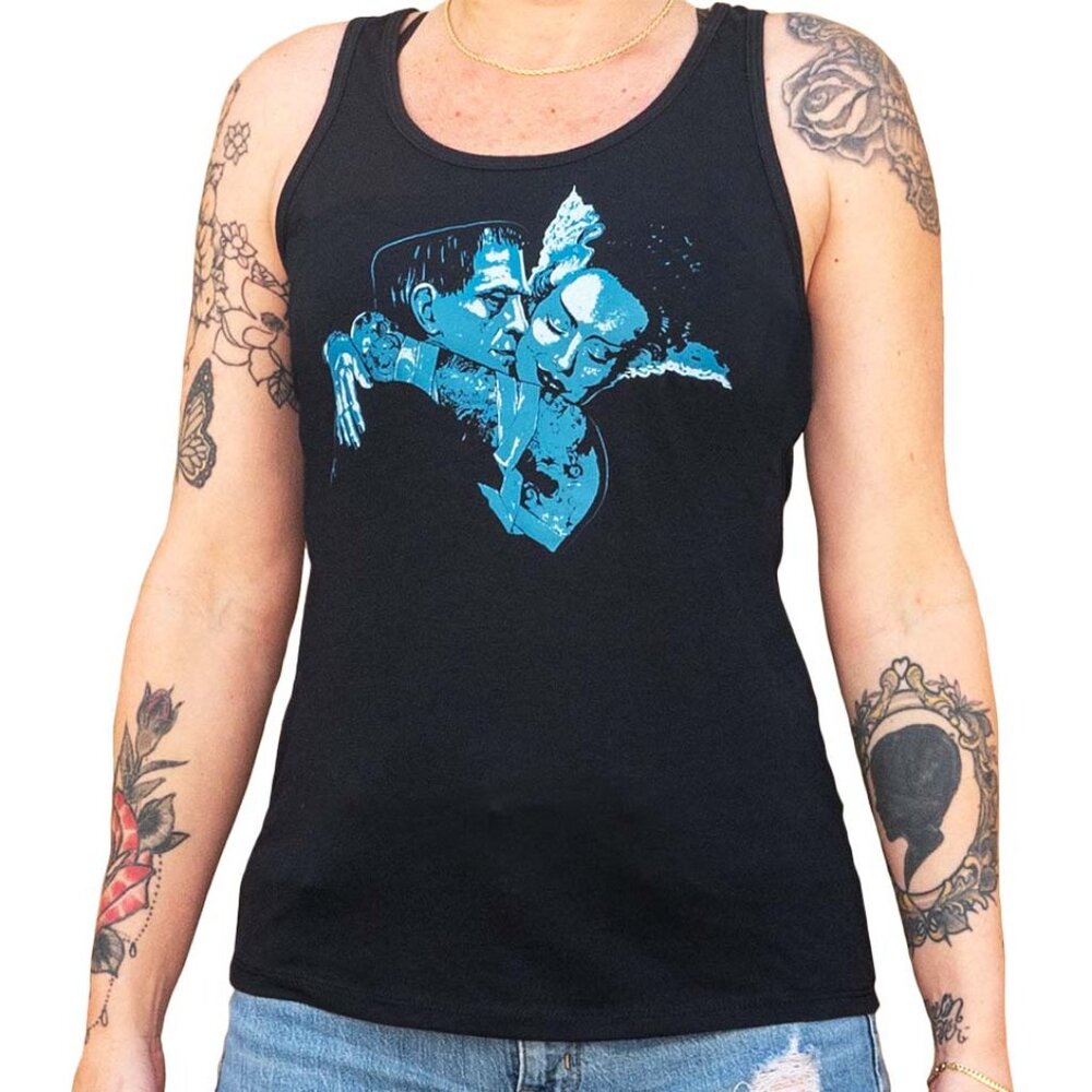 Undying Love Frankenstein & Bride Black Racer Back Tank Top S-M-L-XL-2XL NWT